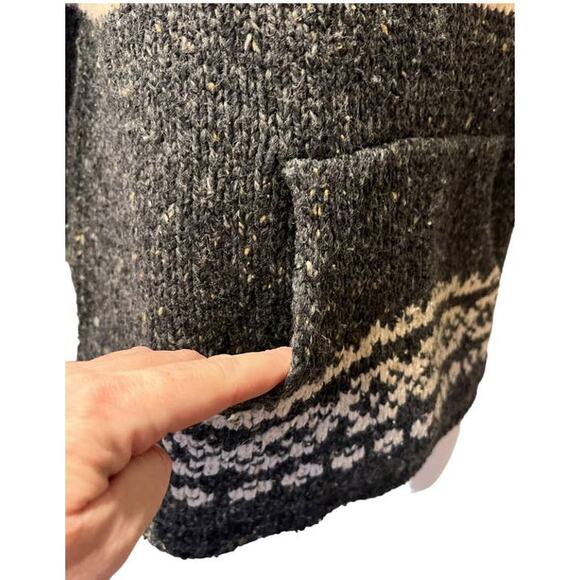 VTG Sonoma Silk Wool Blend Pullover Sweater Nordic SZ S Blue Gray Heather Cream - Picture 2 of 9